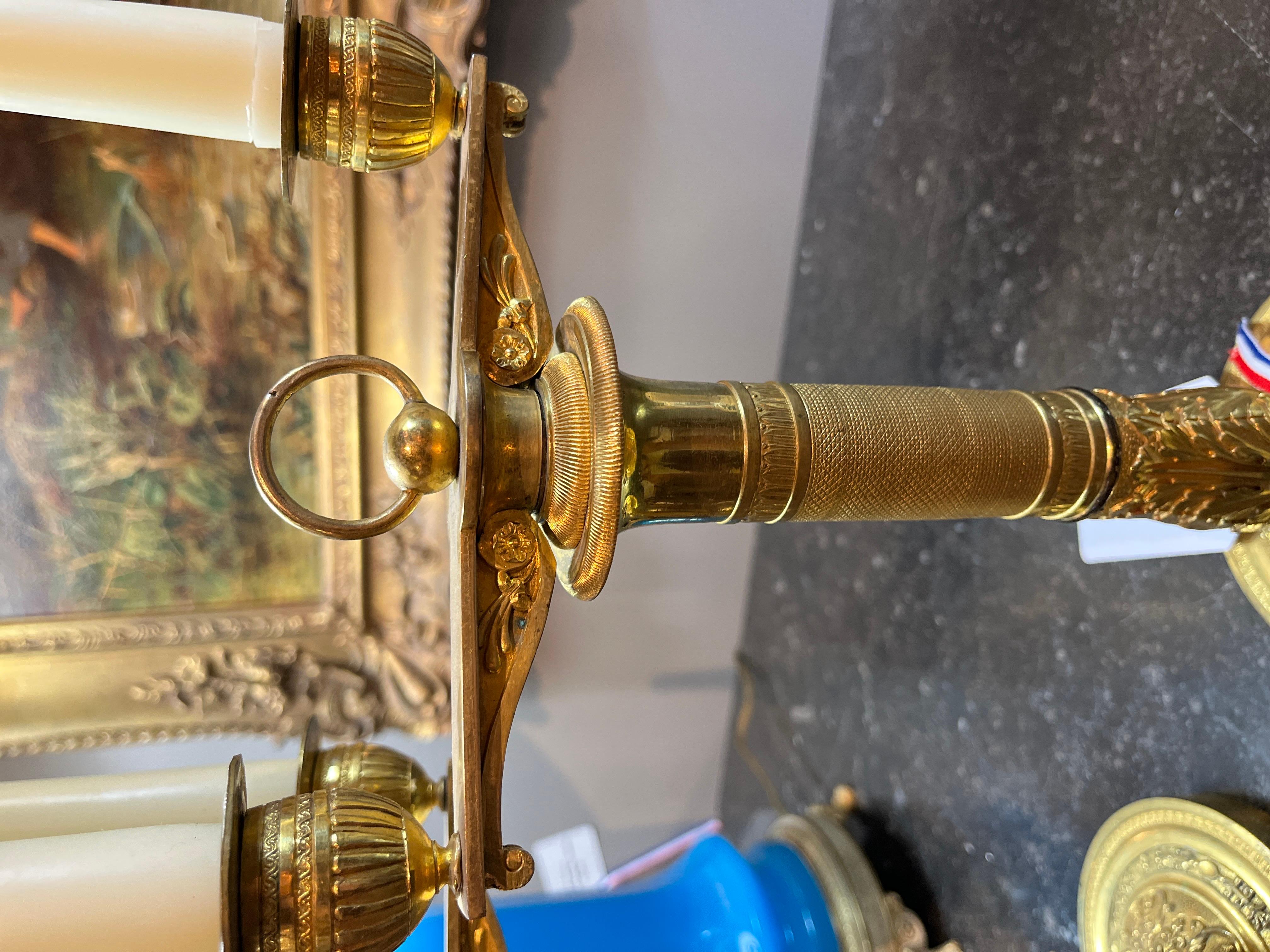 Paire de candélabres en bronze doré du XIXe siècle.  Magnifique.