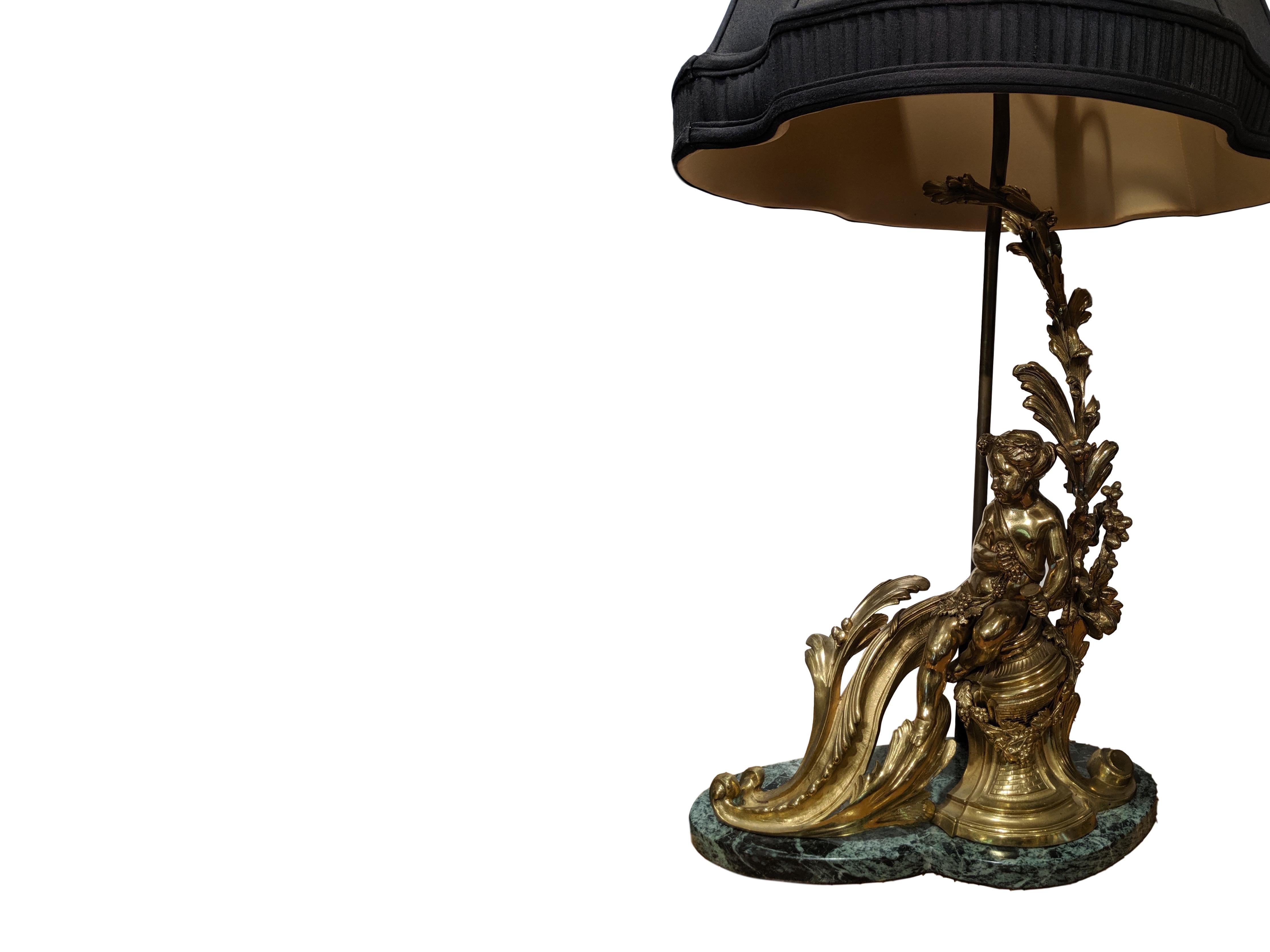 Pair of 19th Century French Ormolu Chenet Lamps In Good Condition In Banner Elk, NC