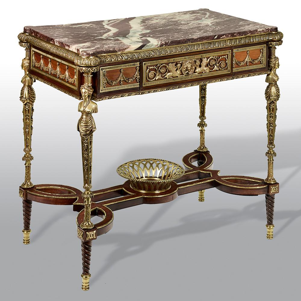 Pair of 19th Century French Ormolu-Mounted Mahogany Table De Milieu 6