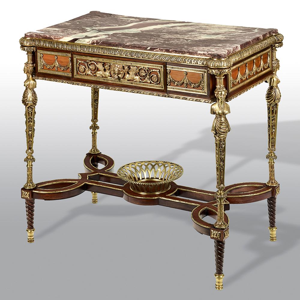 Pair of 19th Century French Ormolu-Mounted Mahogany Table De Milieu 7