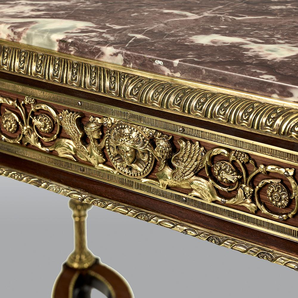 Pair of 19th Century French Ormolu-Mounted Mahogany Table De Milieu 9