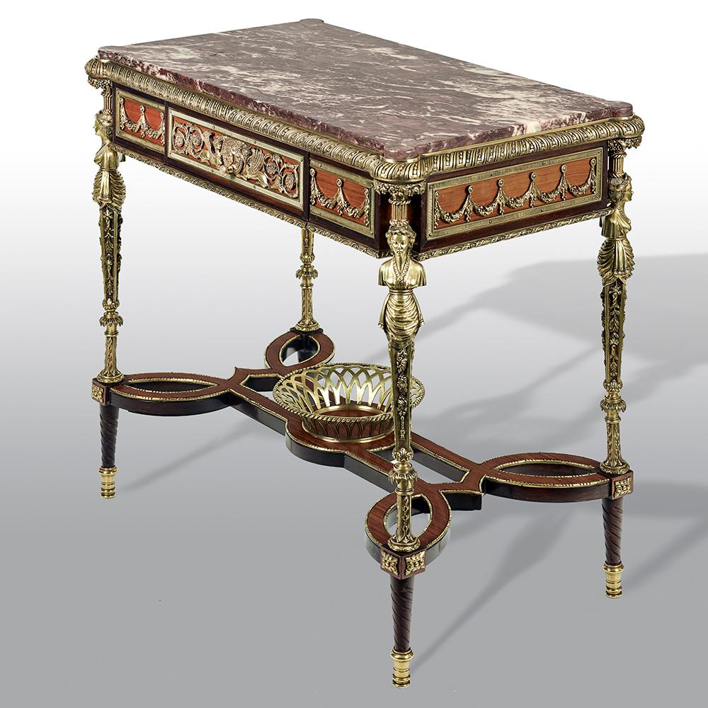 Pair of 19th Century French Ormolu-Mounted Mahogany Table De Milieu 3