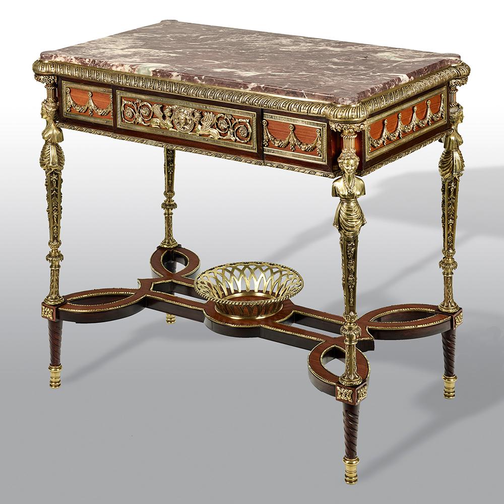 Pair of 19th Century French Ormolu-Mounted Mahogany Table De Milieu 5