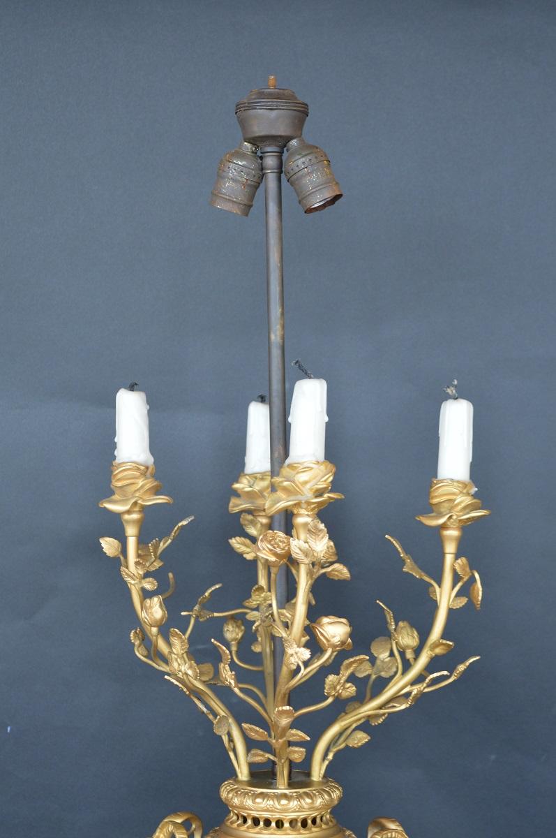 Pair of 19th Century French Ormolu-Mounted Marble Candelabra For Sale 1