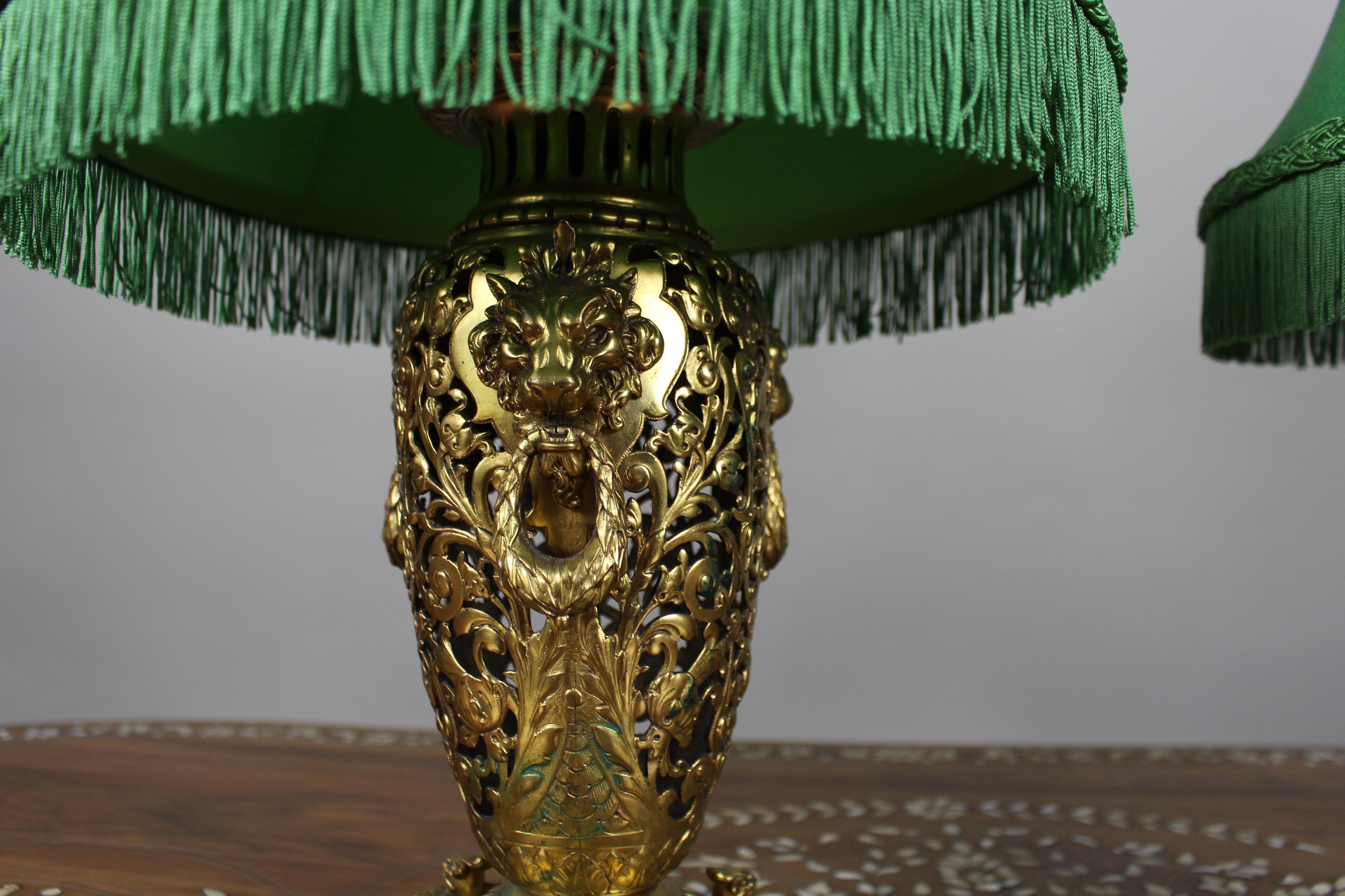 Pair of 19th Century French Ormolu Table Lamps For Sale 6