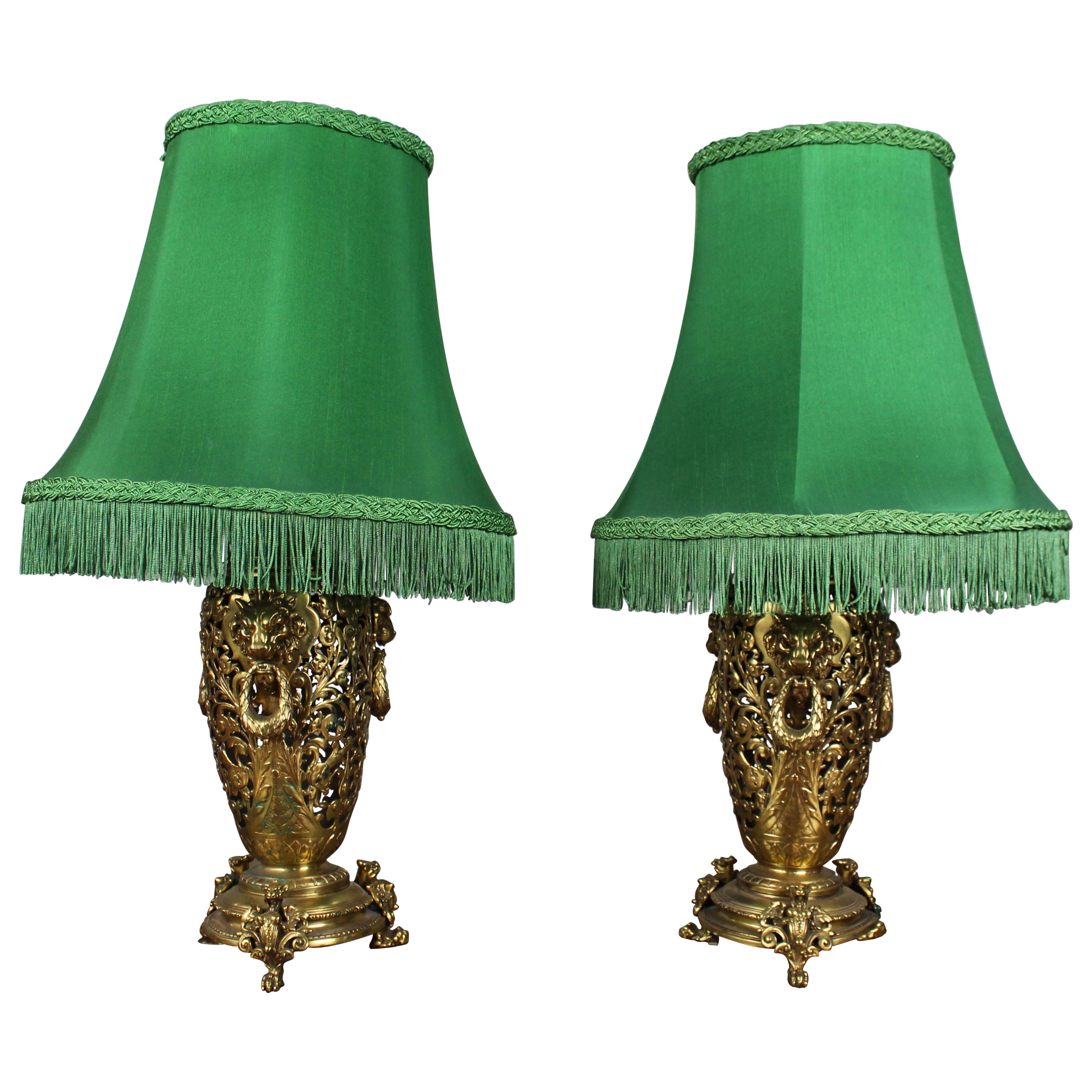 Pair of 19th Century French Ormolu Table Lamps For Sale