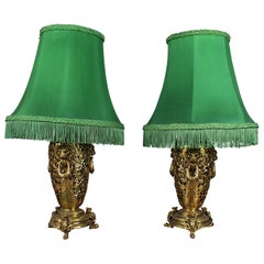 Pareja de lámparas de mesa francesas de ormolu del siglo XIX