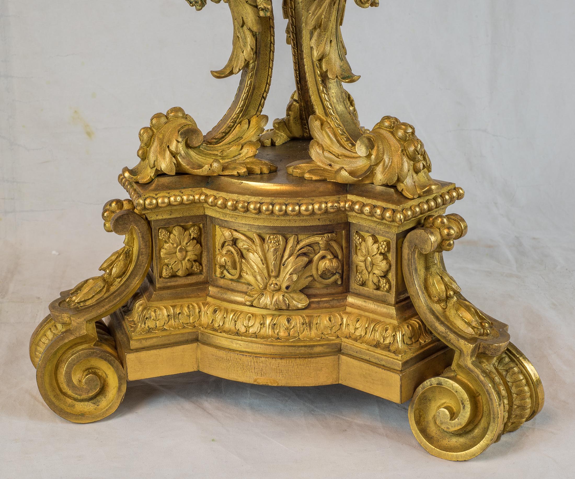 Important Pair of 19th Century French Ormolu Ten-Light Candelabra by H. Picard For Sale 4