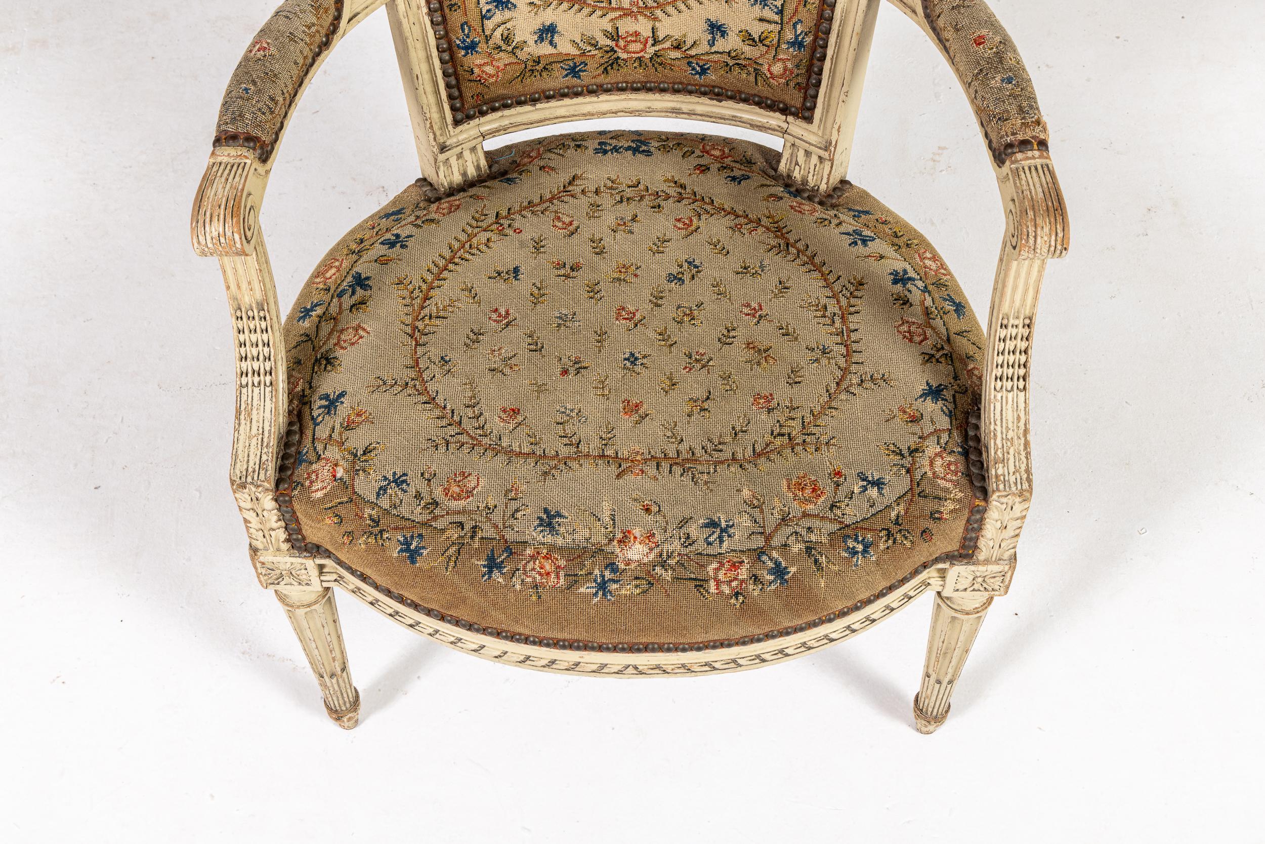 Peinture Paire de fauteuils peints français du 19ème siècle en vente