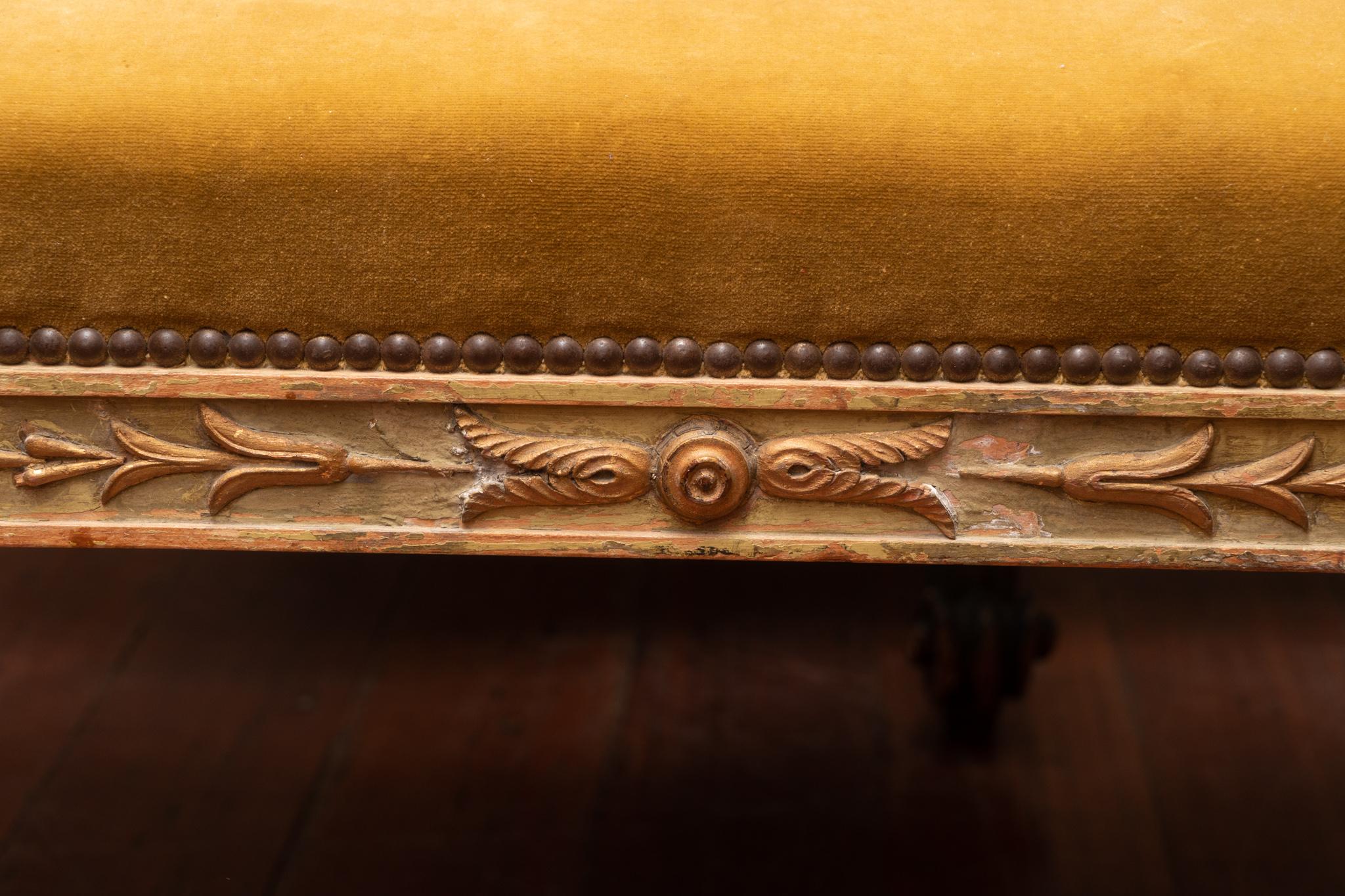 Empire Pair of 19th Century French Painted Benches