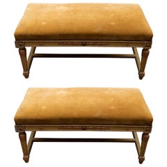 Pair of 19th Century French Painted Benches