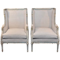Pair of 19th Century French Painted Bergere