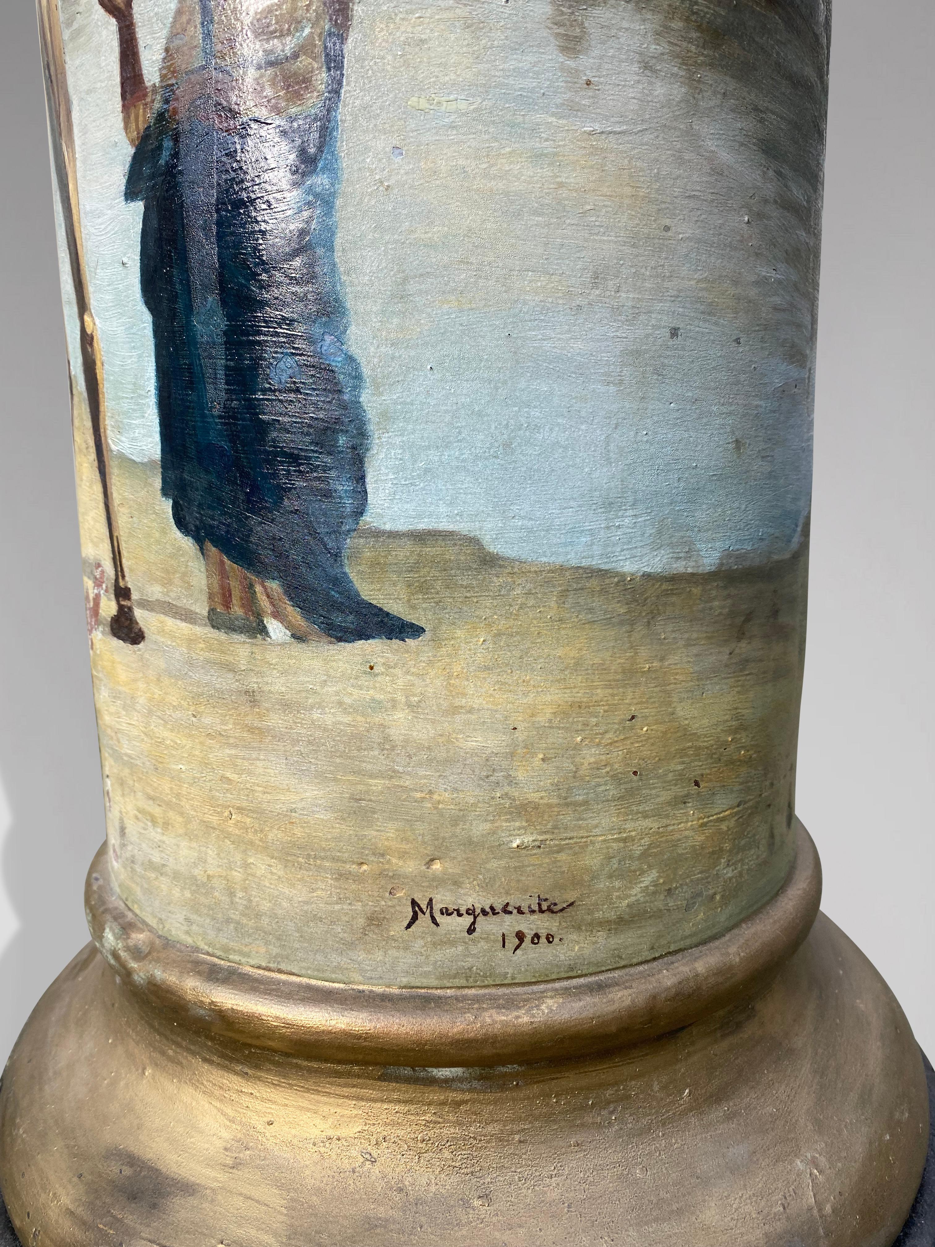 XIXe siècle Paire de colonnes peintes françaises du 19ème siècle par Marguerite en vente