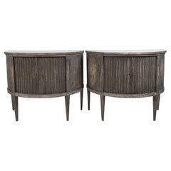 Pair of 19th Century French Painted Demilune Cabinets/Consoles