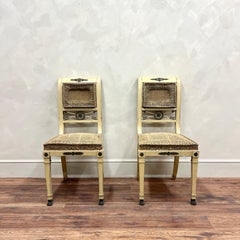 Pair of 19th Century French Painted Empire Chairs