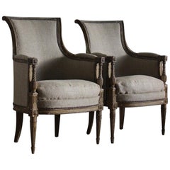 Pair of 19th century French Painted Fauteuils
