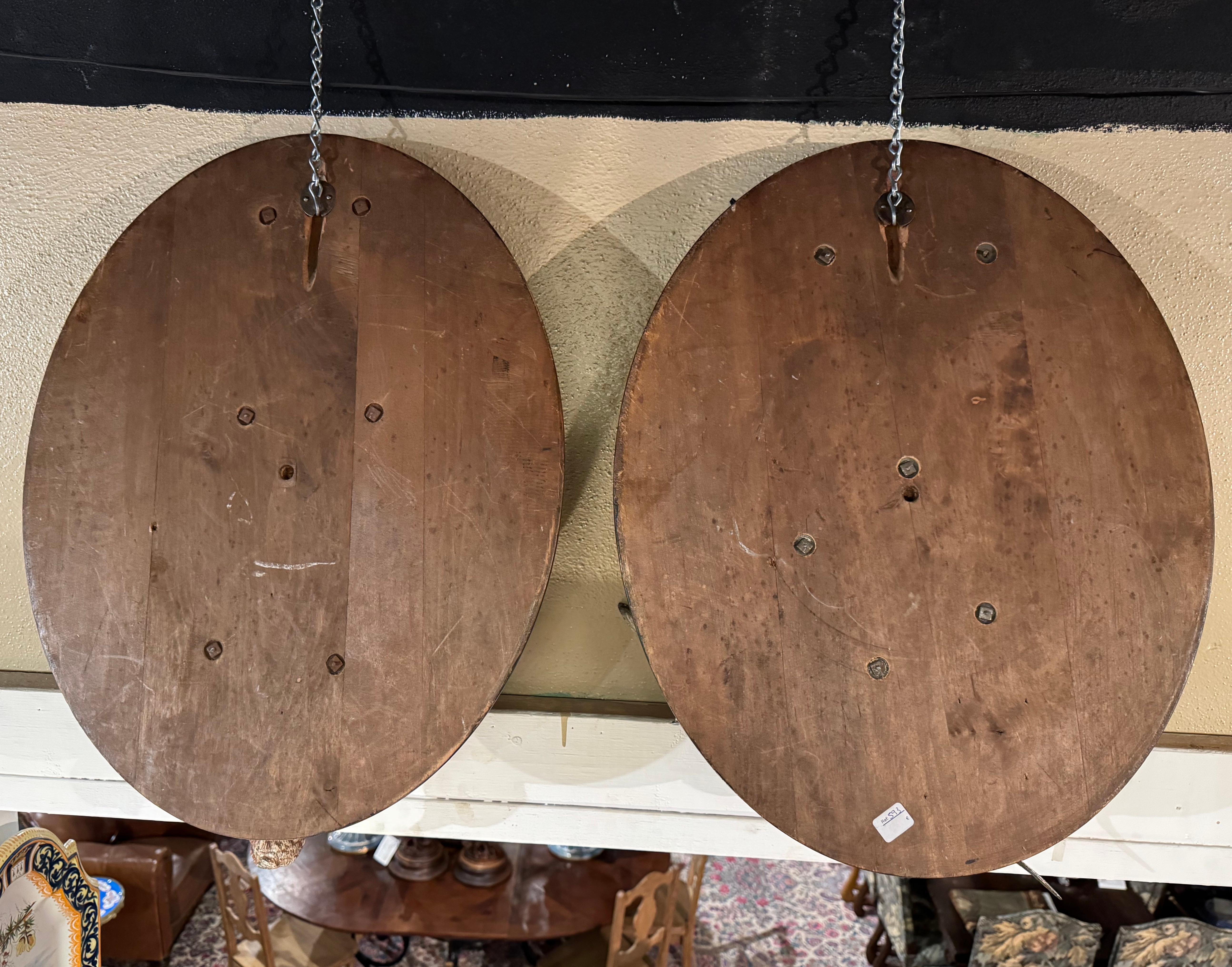 Pair of 19th Century French Painted Iron Bird Wall Trophies on Walnut Plaques For Sale 7