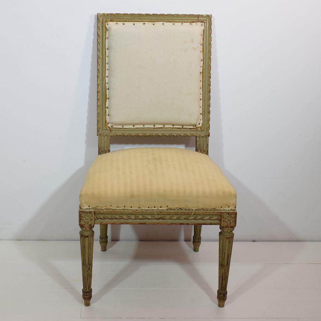 Pair of 19th Century French Painted Louis XVI Style Side Chairs 6