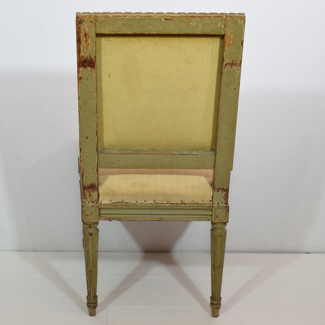 Pair of 19th Century French Painted Louis XVI Style Side Chairs 10