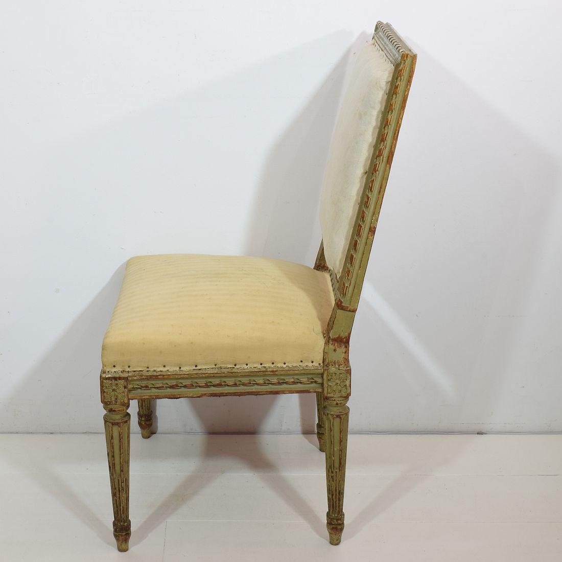 Pair of 19th Century French Painted Louis XVI Style Side Chairs 11