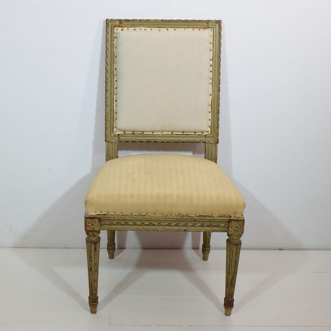 Pair of 19th Century French Painted Louis XVI Style Side Chairs (Französisch)