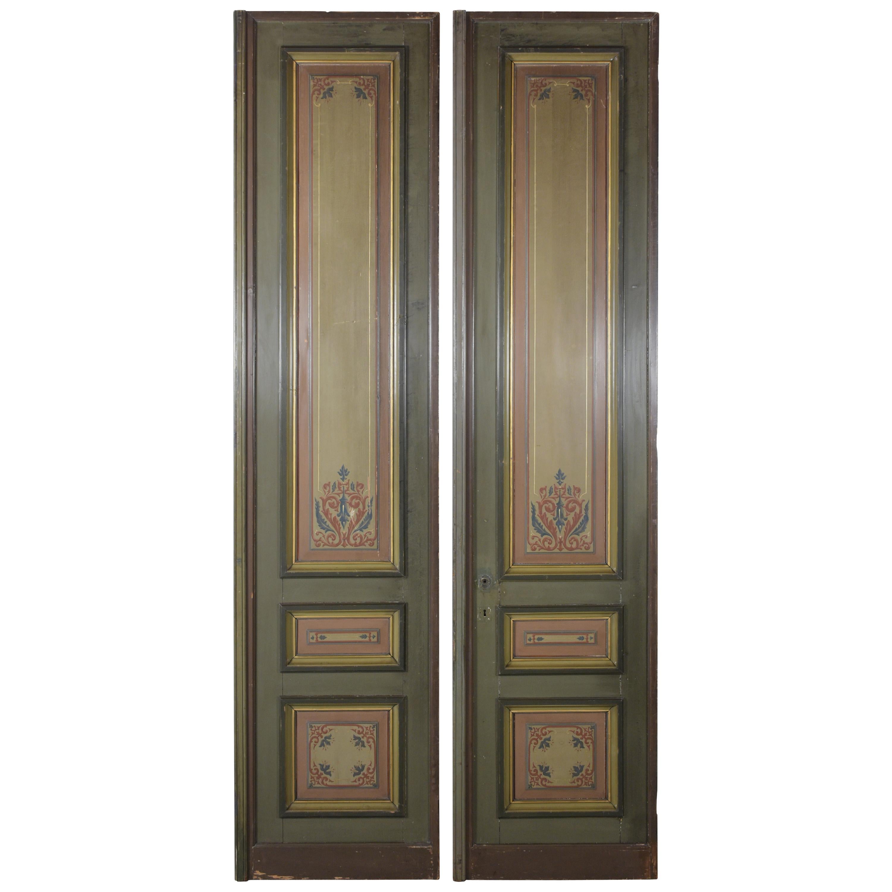 Pair of French Painted Paneling Doors
