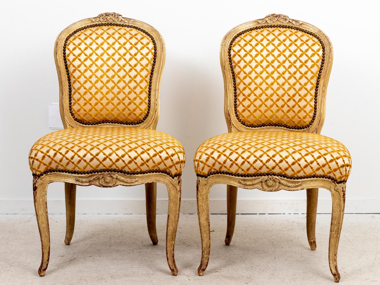 Pair of 19th Century French Painted Side Chairs In Good Condition For Sale In Stamford, CT