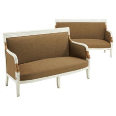 Pair of 19th Century French Painted Sofas Antique Pair of 19th Century French Painted Sofas