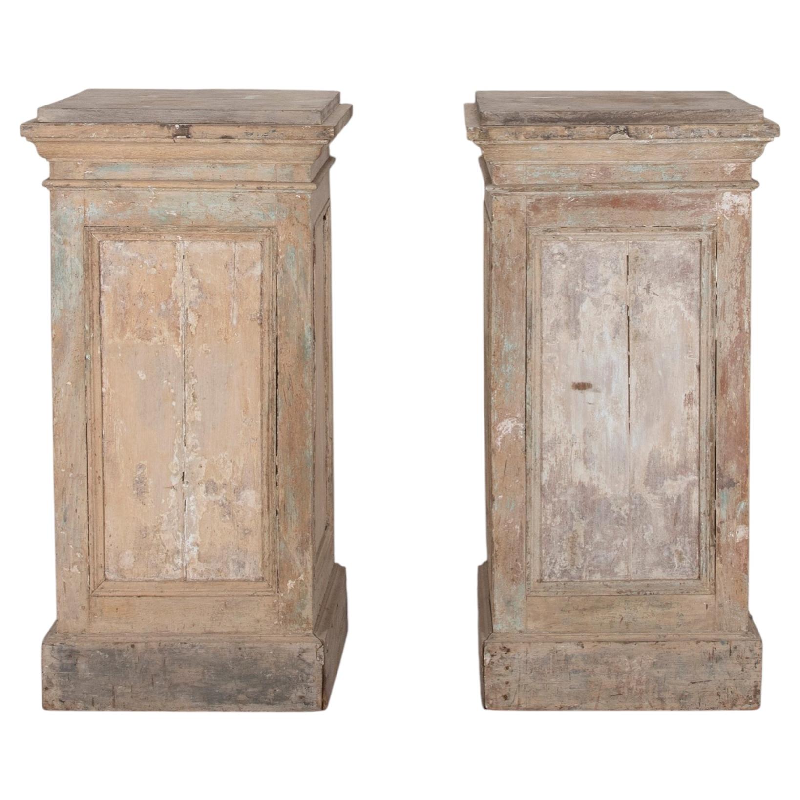 Pair of 19th Century French Painted Wooden Pedestals