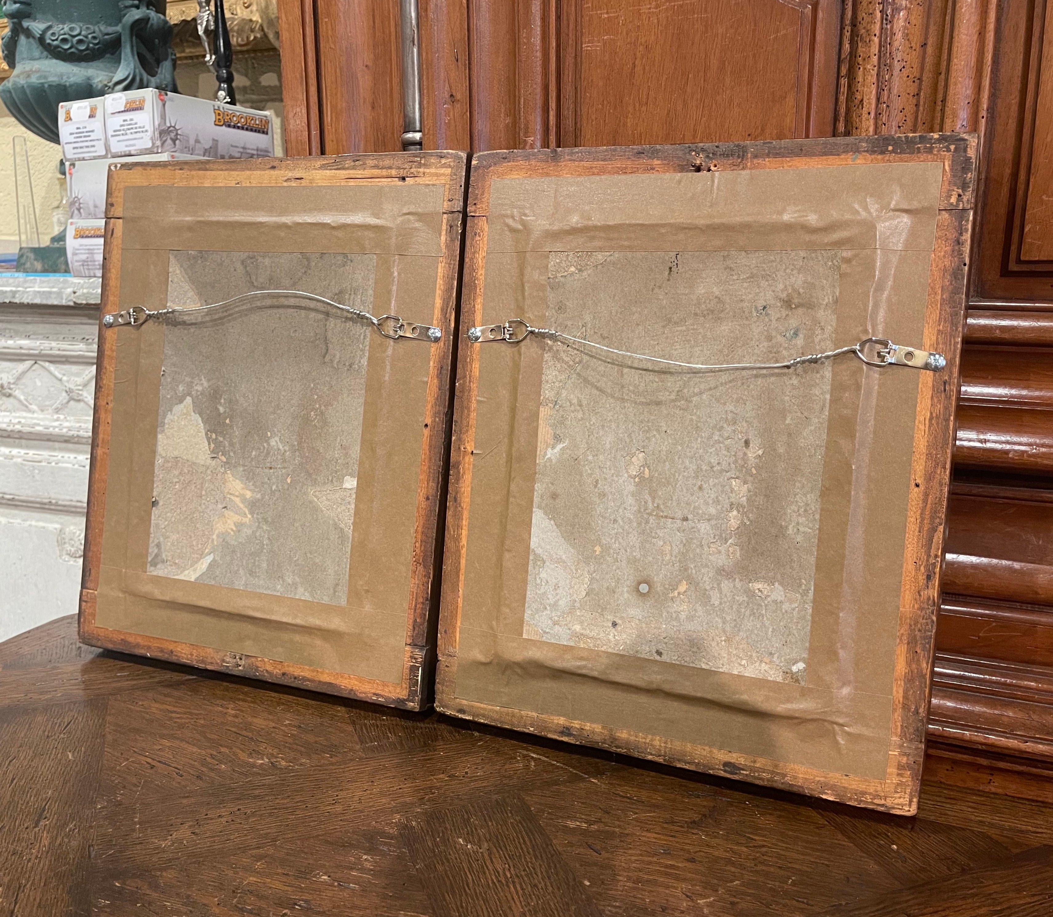 Pair of 19th Century French Pastoral Oil on Board Paintings in Gilt Frames For Sale 6