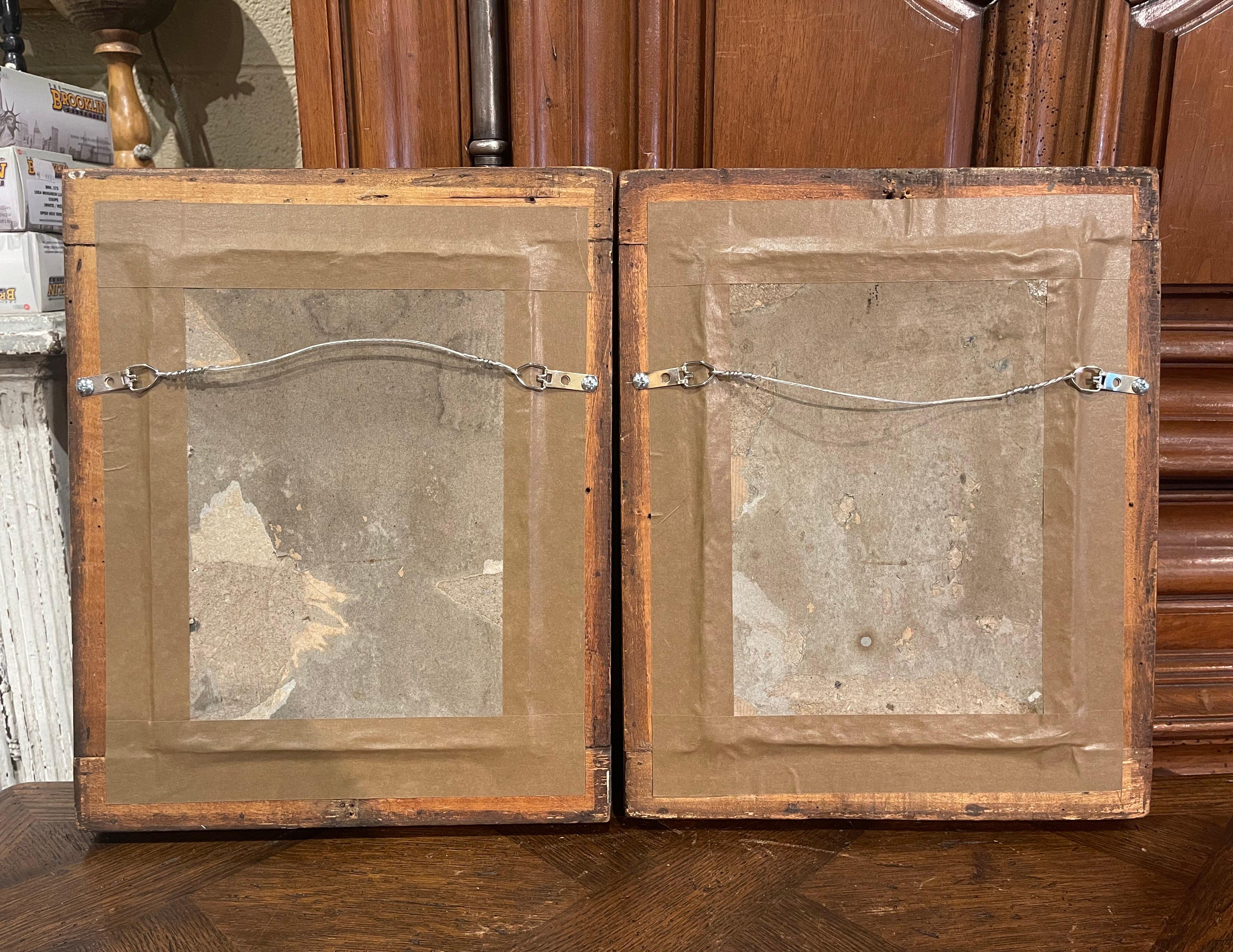 Pair of 19th Century French Pastoral Oil on Board Paintings in Gilt Frames For Sale 7