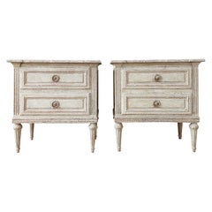 Pair of 19th Century French Patinated Bedside Tables