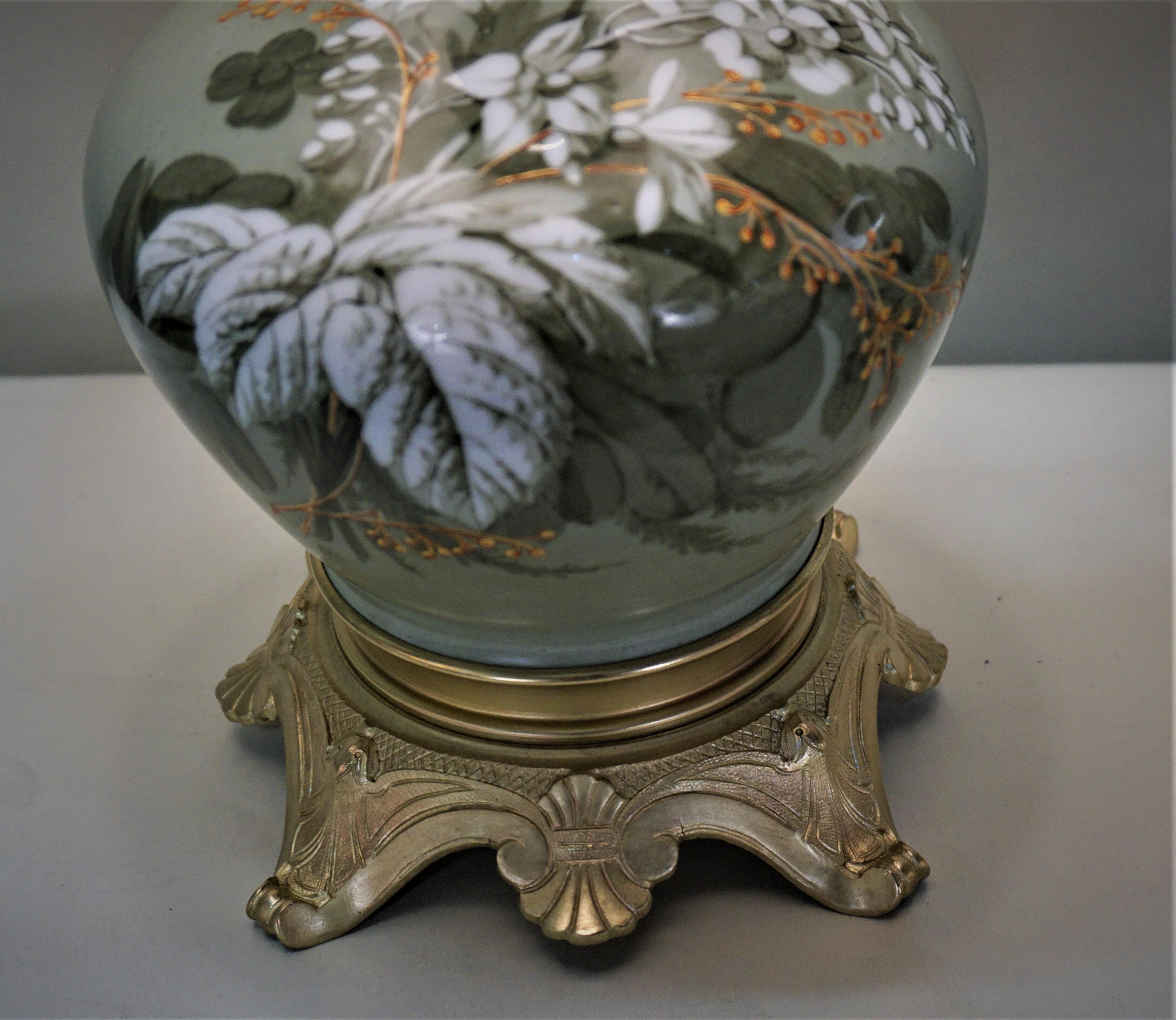 Pair of 19th Century French Porcelain and Bronze Table Lamps 2