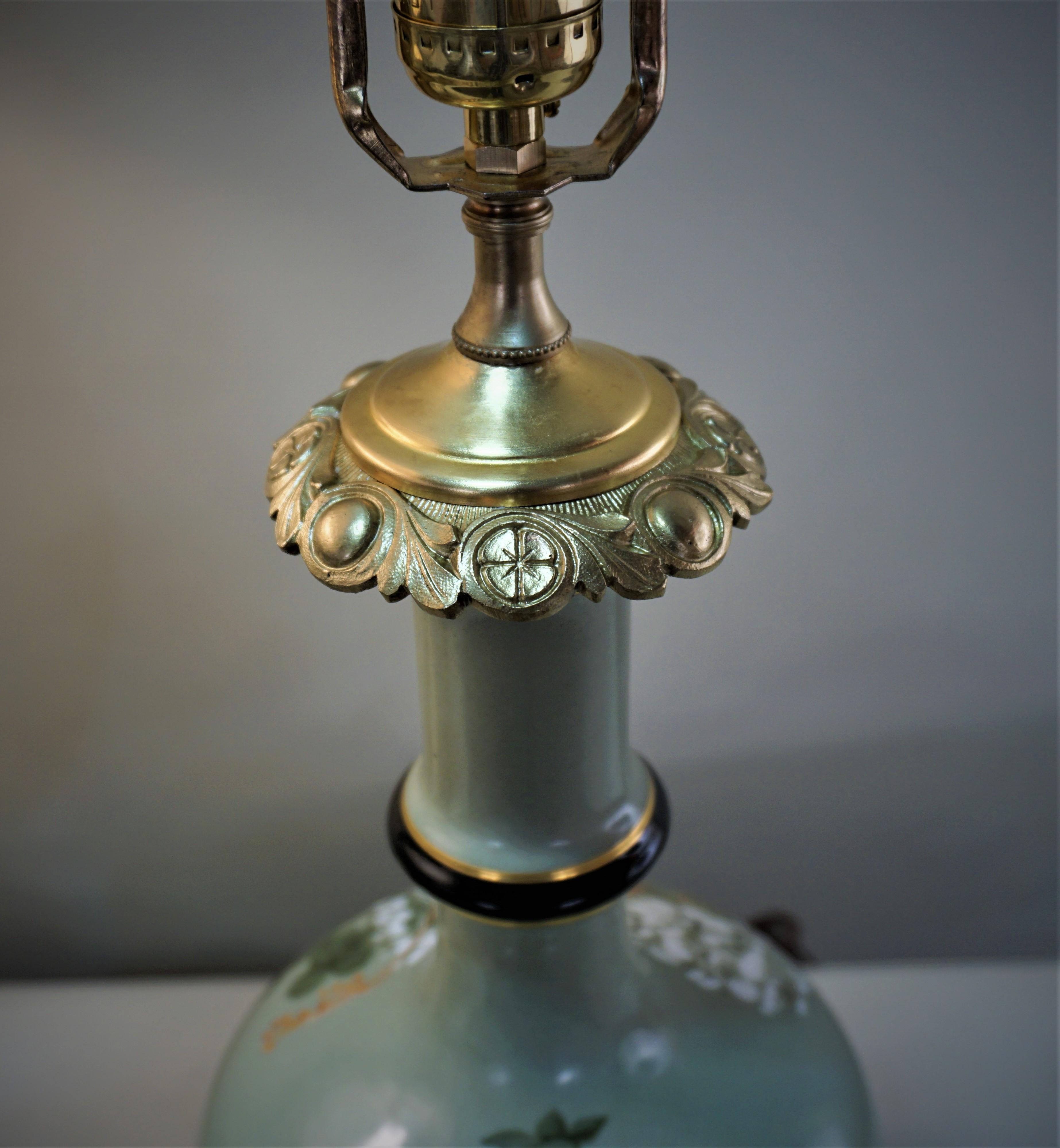 Pair of 19th Century French Porcelain and Bronze Table Lamps 6