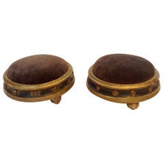 Pair of 19th Century French Pouf Form Footstools