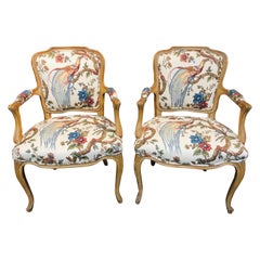 Pair of 19th Century French Provincial Fruitwood Fauteuils