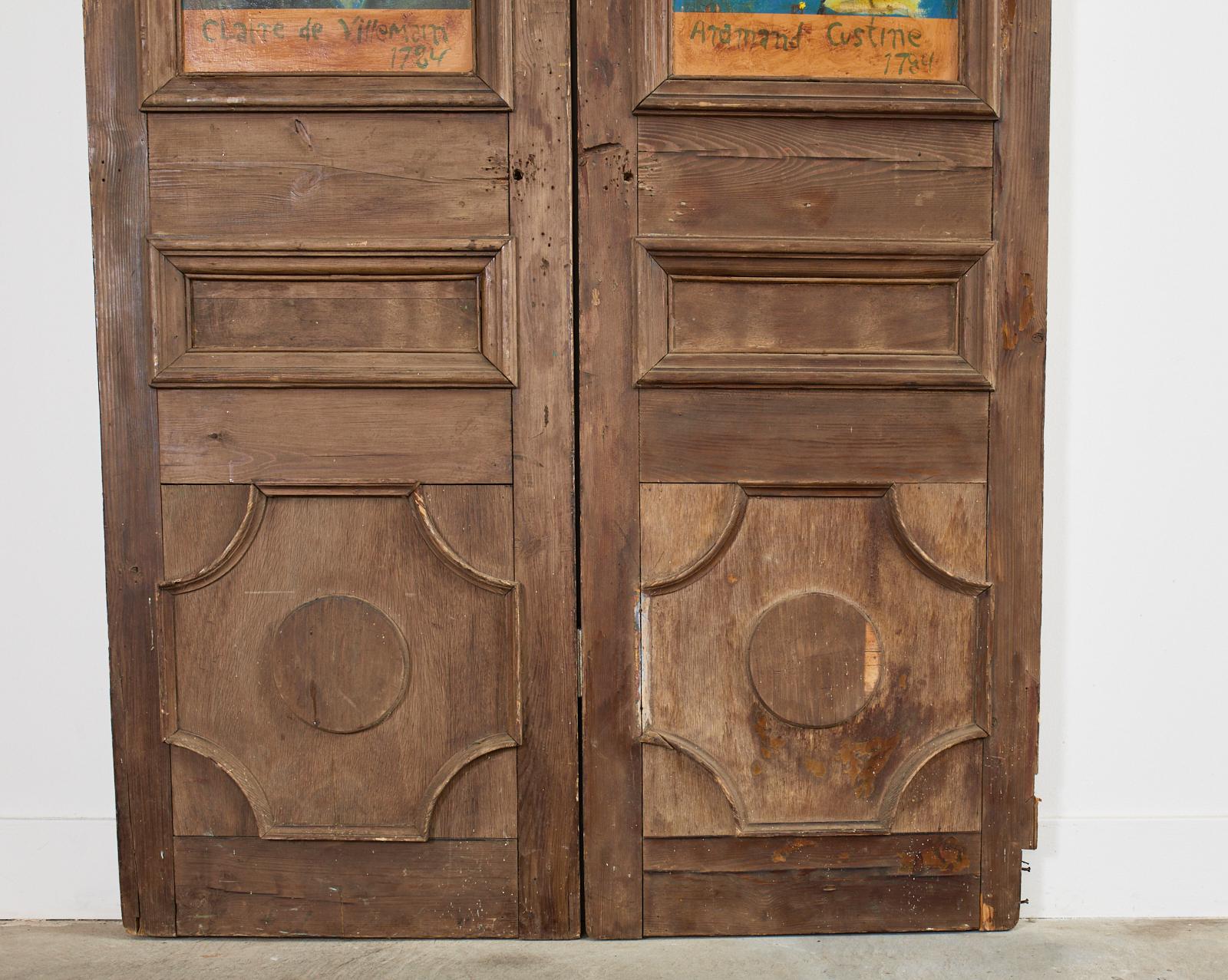 Pair of 19th Century French Provincial Painted Doors by Ira Yeager 7