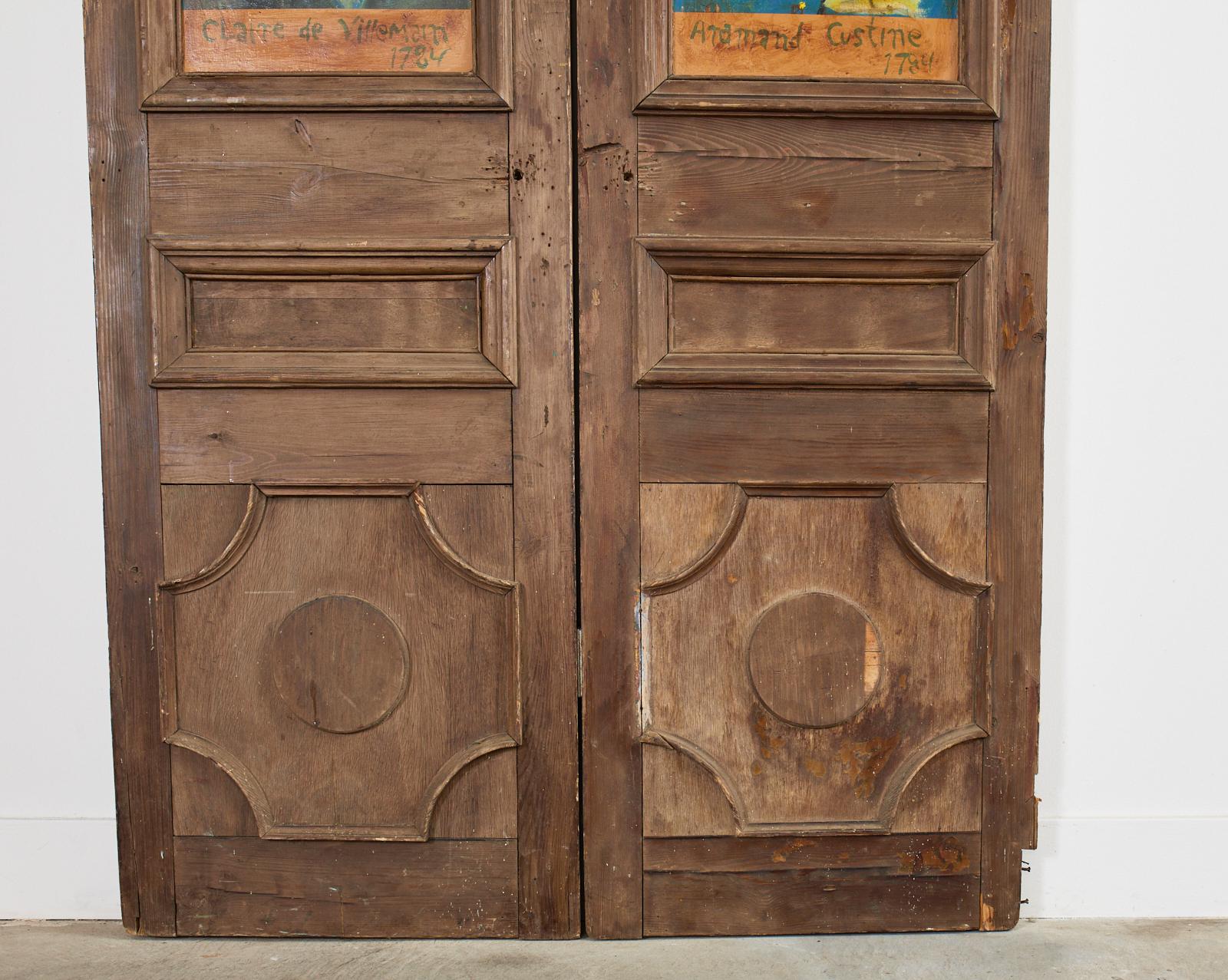 Pair of 19th Century French Provincial Painted Doors by Ira Yeager 5