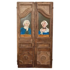 Antique Pair of 19th Century French Provincial Painted Doors by Ira Yeager
