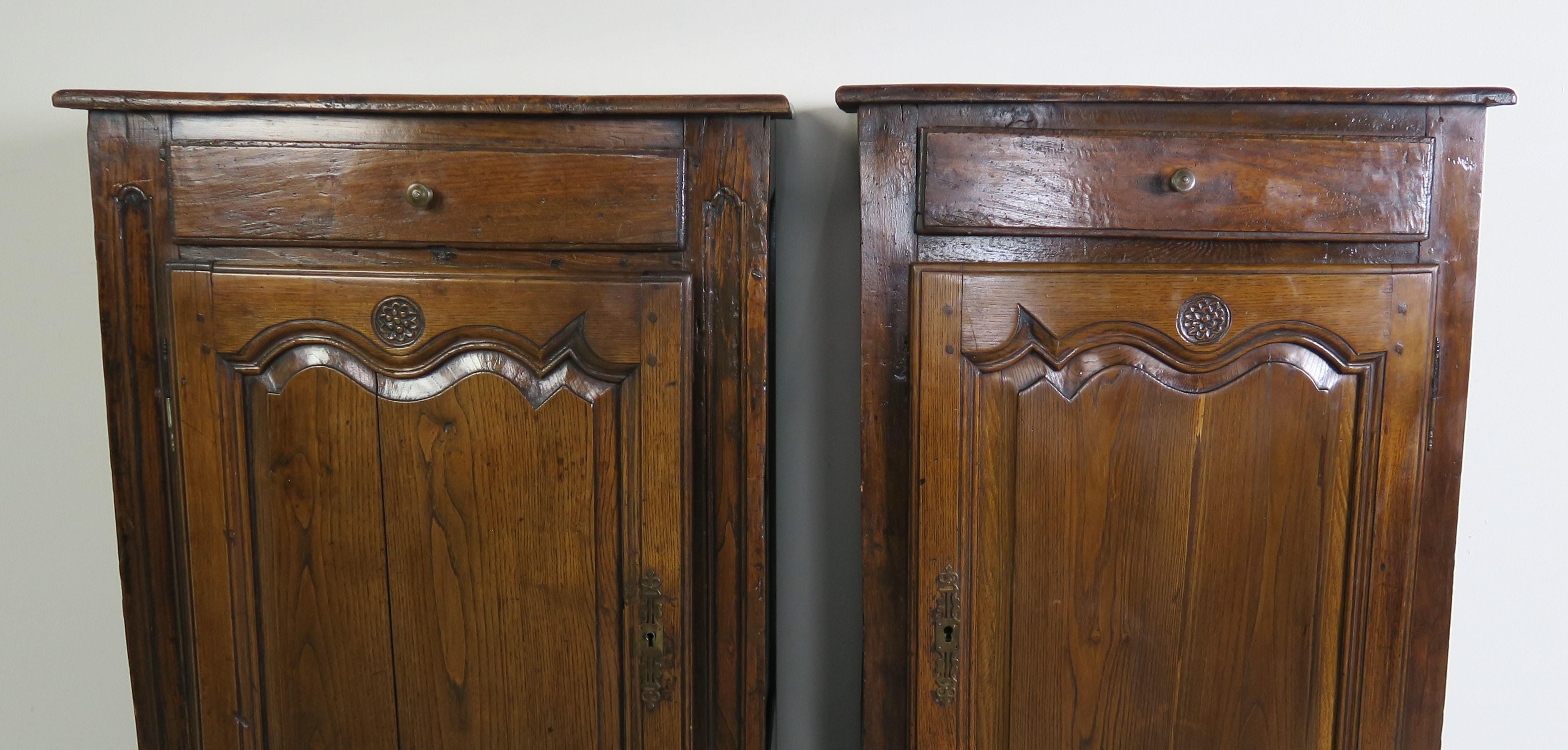 Pair of 19th Century French Provincial Style Walnut Cabinets 1
