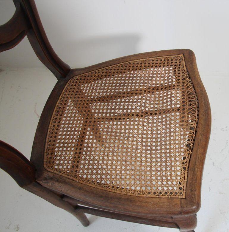 Pair of 19th Century French Provincial Walnut Caned Chairs For Sale 5