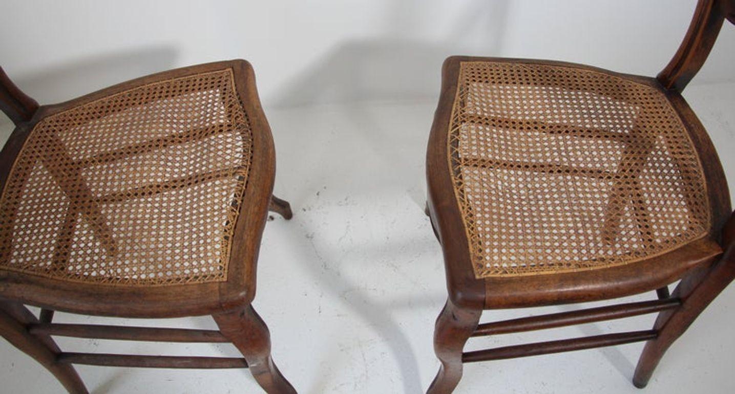 Pair of 19th Century French Provincial Walnut Caned Chairs For Sale 6