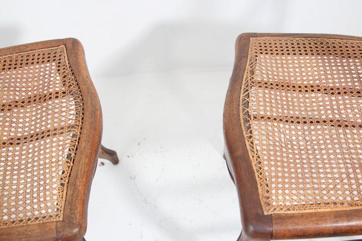 Pair of 19th Century French Provincial Walnut Caned Chairs For Sale 7
