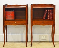 Pair of 19th Century French Provincial Walnut One-Drawer Side Tables or Stands