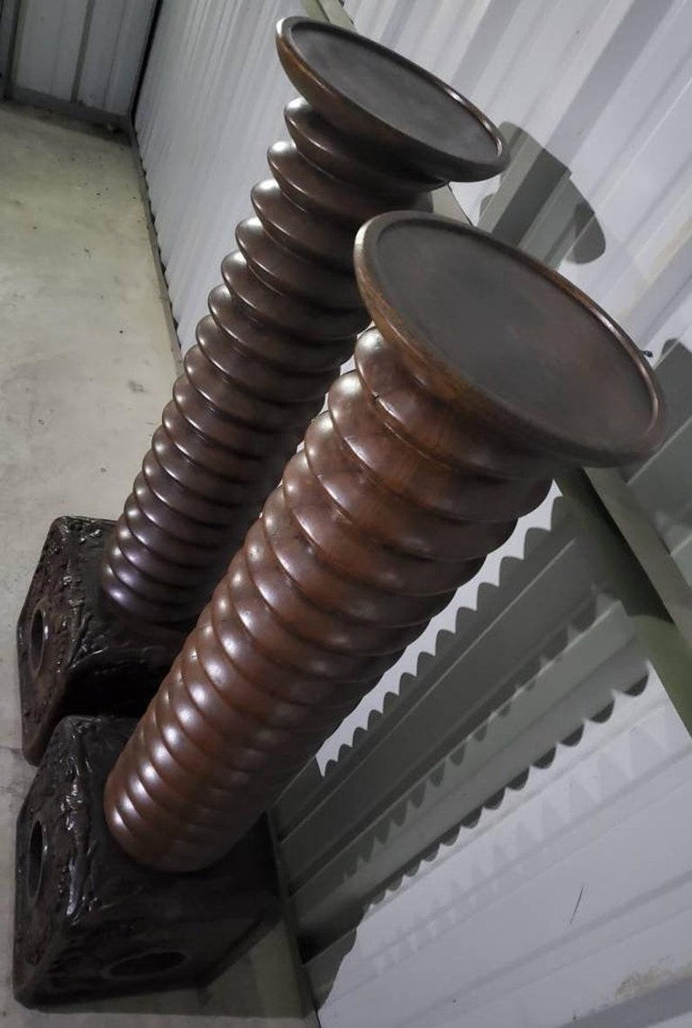 Pair of 19th Century French Provincial Wine Press Screws For Sale at 1stDibs