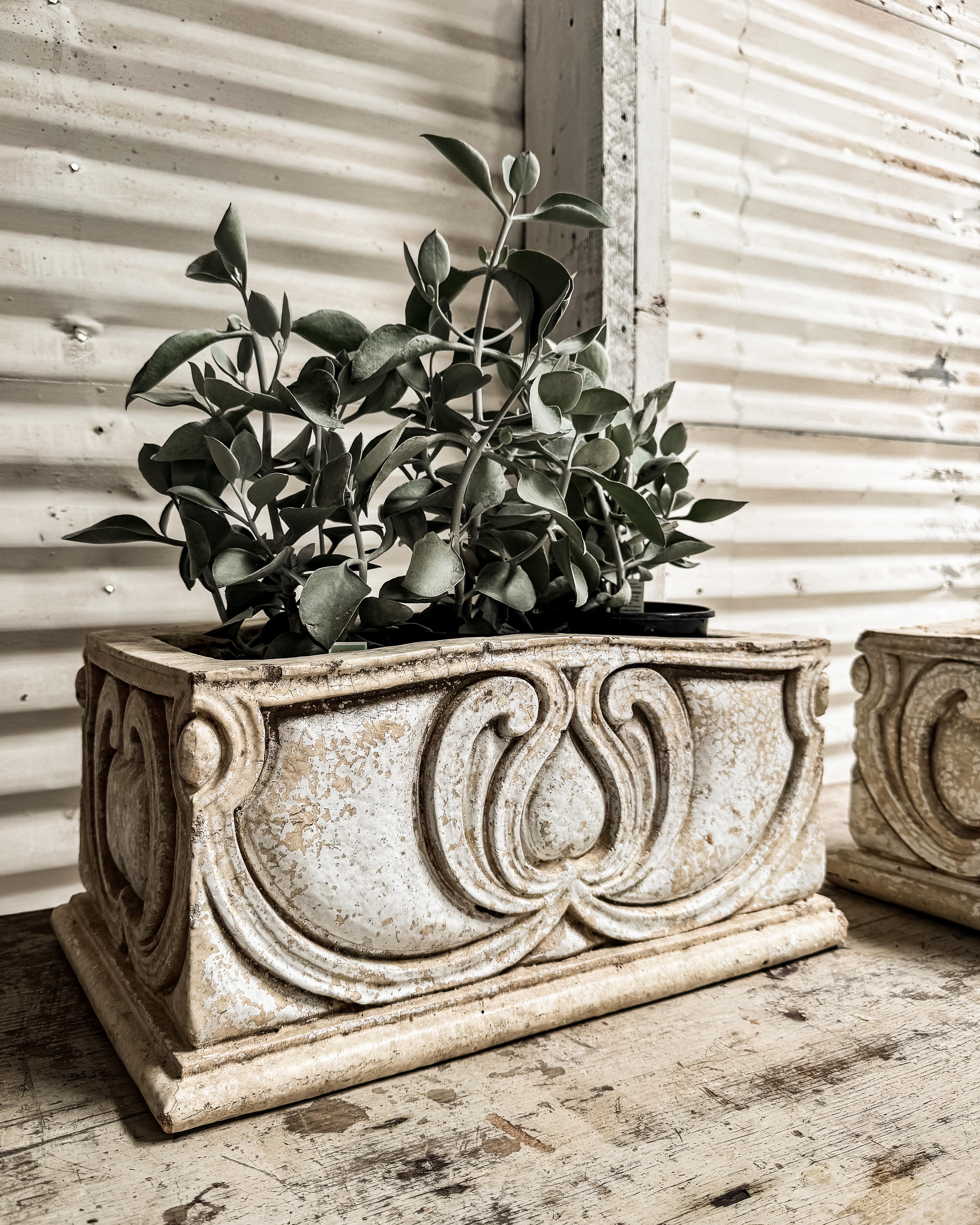 Pair of 19th Century French Rectangular Planters For Sale 1