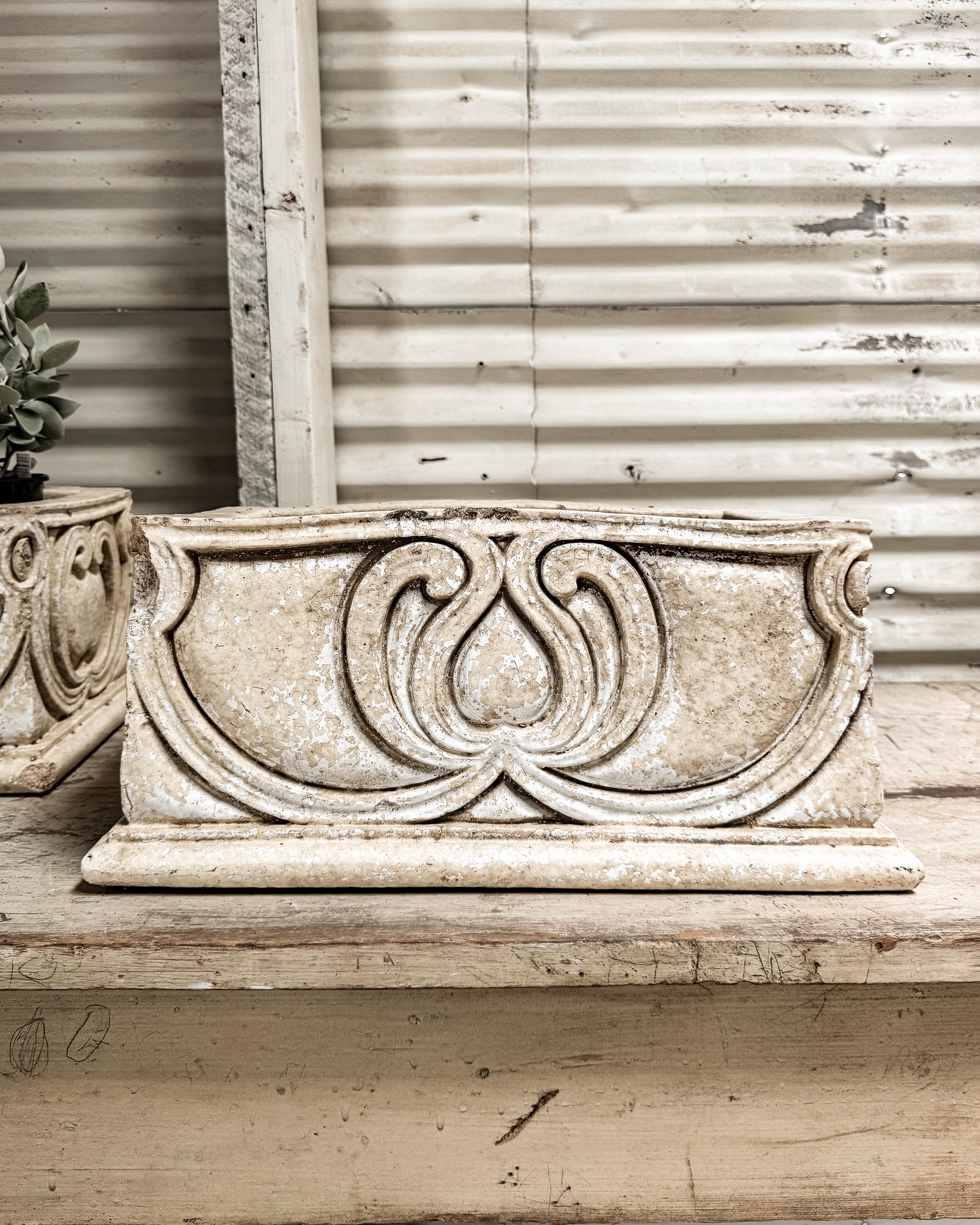 Pair of 19th Century French Rectangular Planters For Sale 2