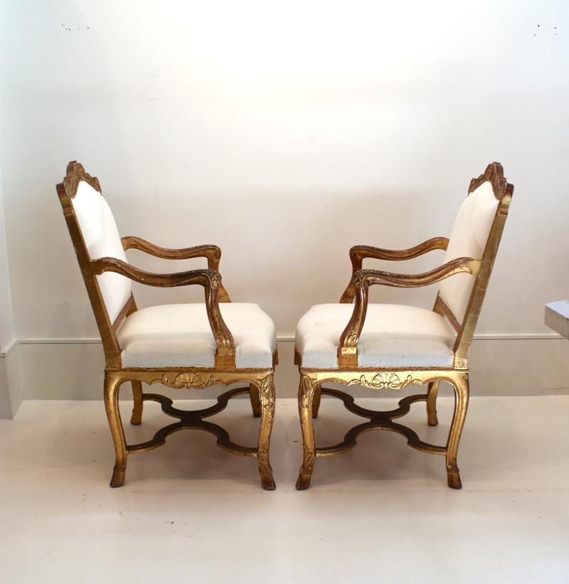 Paire de Fauteuil Régence français du 19ème siècle État moyen - En vente à New Orleans, LA