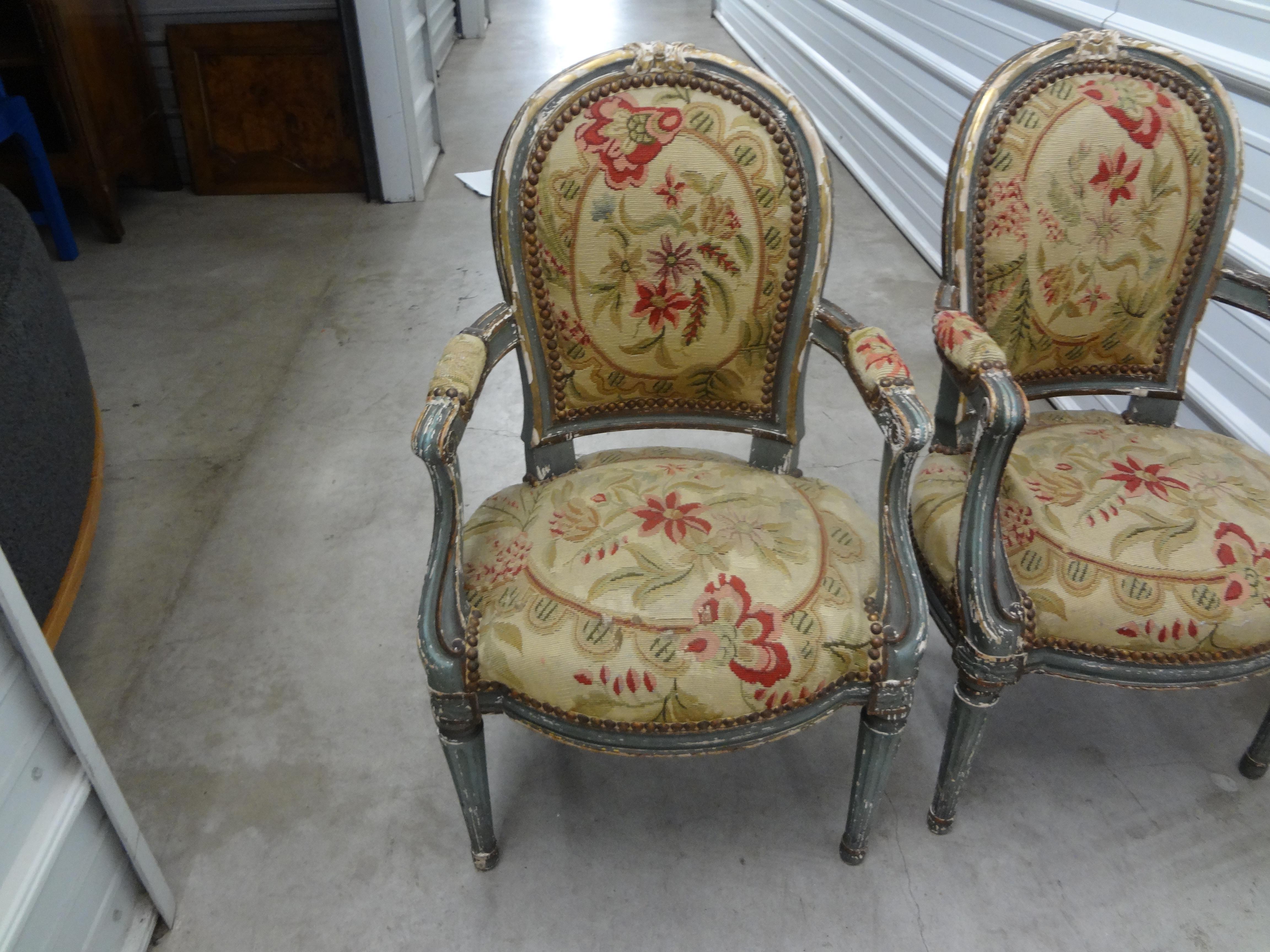 Pair of 19th Century French Régence Style Children's Chairs For Sale 7