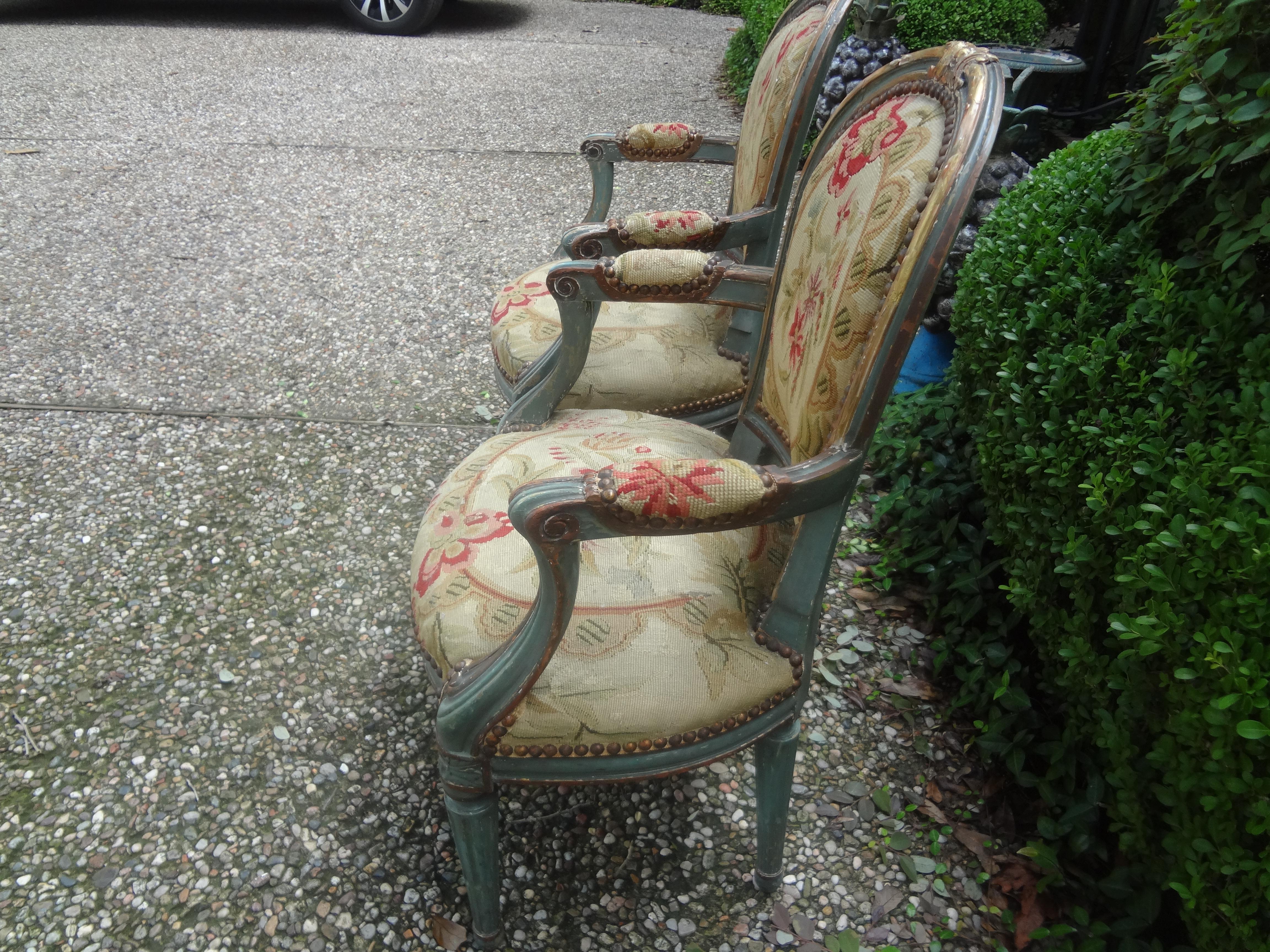 Pair of 19th Century French Régence Style Children's Chairs For Sale 5